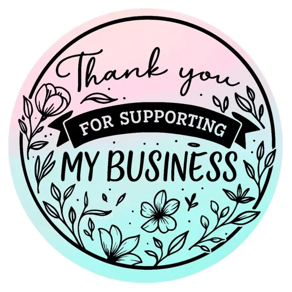 Thank You for Supporting My Business Sticker 2β | Floral Label for Packaging - Picture 5 of 14